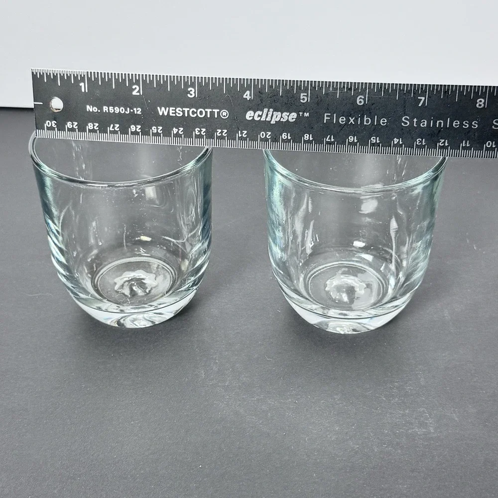 Set Of 2 Glasses With Pinwheel Poke Whiskey Double Old Fashion Barware Drinkware